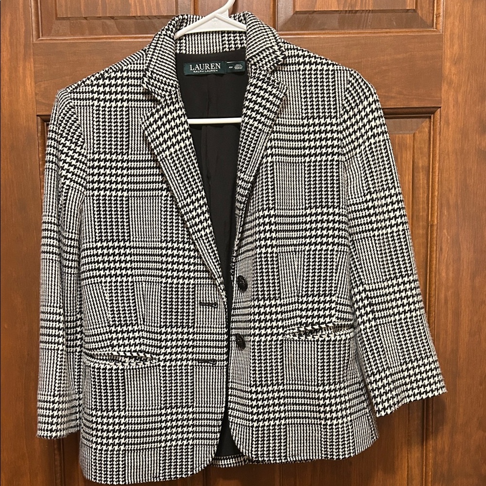 Ralph Lauren Classic Black and White Plaid Blazer